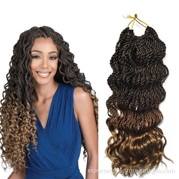 Curly Twist Crochet Hair Long Senegalese Twist Braids Hair Synthetic Fiber High Quality Solid And Mixed Color Purple Black